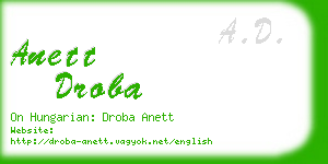 anett droba business card